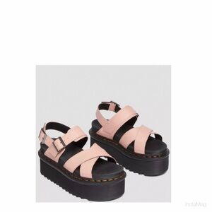 NEW DR MARTENS VOSS II ATHENA LEATHER STRAP PLATFORM SANDALS SIZE 10